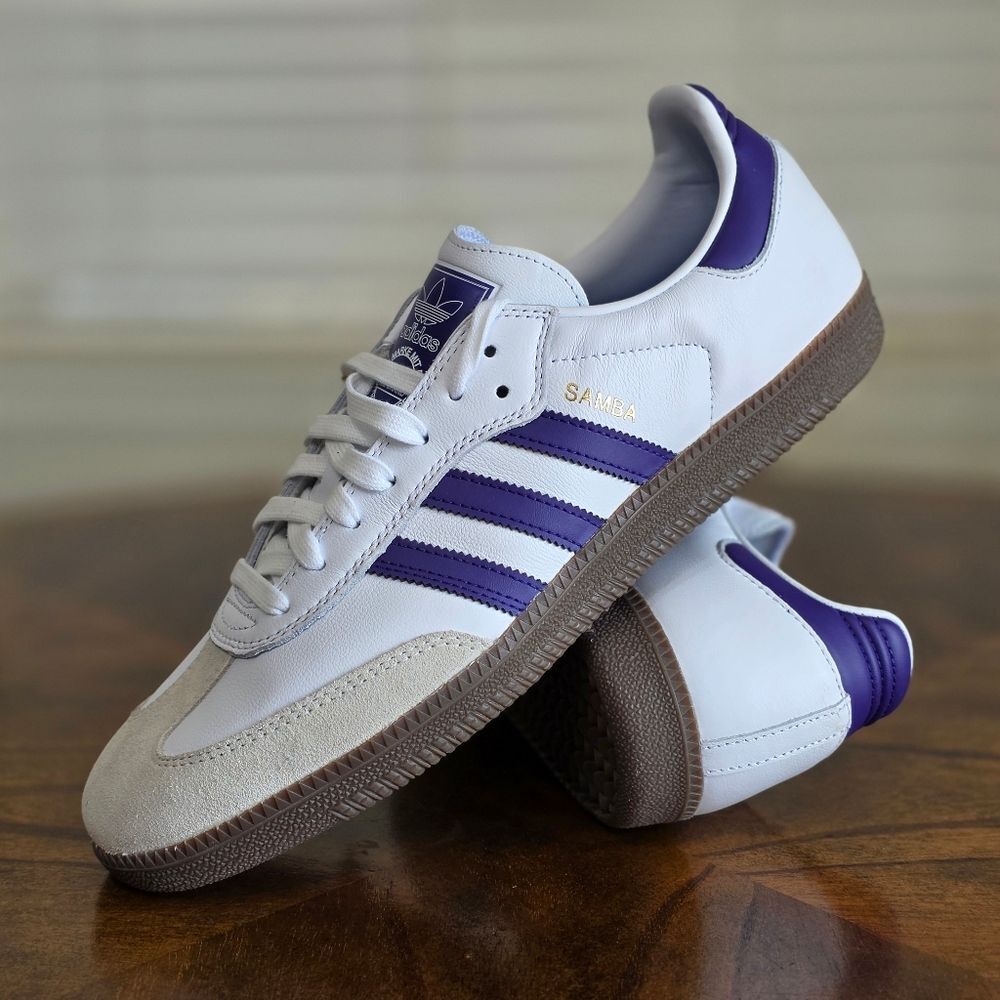 Adidas Originals Samba ADV Cloud White Purple Men's Size 12 Leather New IE6613 - Picture 3 of 14